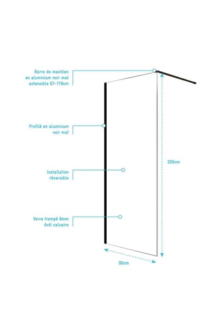 Paroi de douche Lina - Transparent
