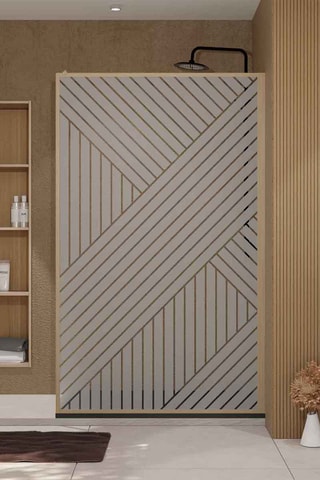 Paroi de douche Japandi - Doré