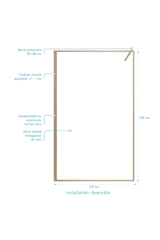 Paroi de douche Wooden - Doré