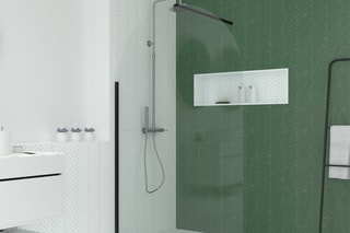 Paroi de douche Dark Curved - Noir et tranparent