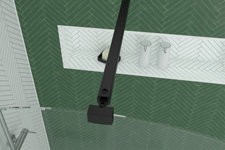 Paroi de douche Dark Curved - Noir et tranparent