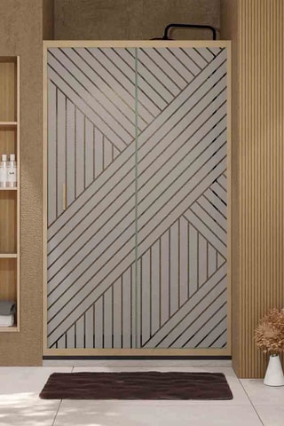 Porte de douche coulissante Japandi - Doré