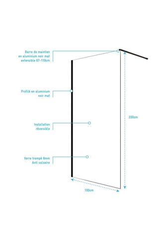 Paroi de douche Lina - Transparent
