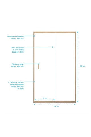 Porte de douche coulissante Wood Crush - Doré