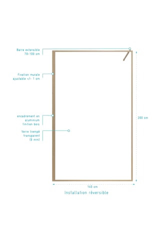 Paroi de douche Wooden - Doré