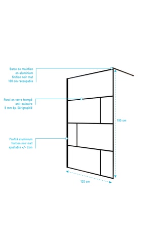 Paroi de douche Bricks - Noir