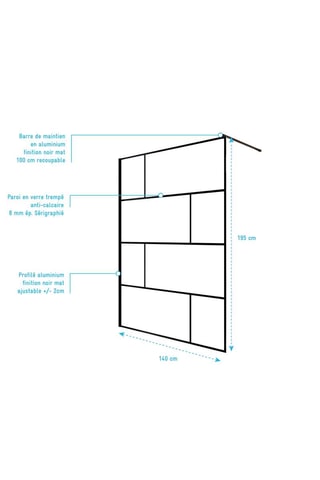 Paroi de douche Bricks - Noir