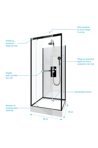 Cabine de douche City - 90 x 90 cm