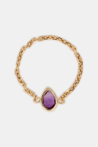 Ring Santiago - Geelgoud en Amethist