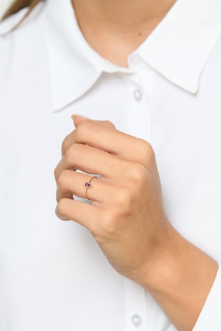 Ring Pierre Amèthe Geelgoud en Amethist