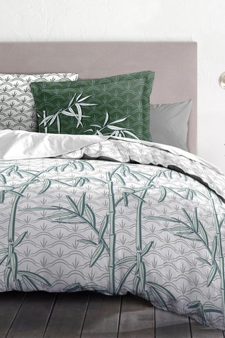 Parure de couette en coton 57 fils/cm² Ondina - Blanc et vert