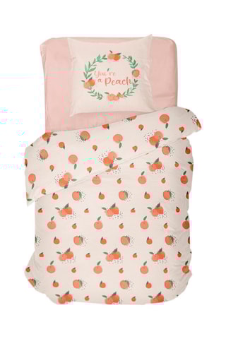 Katoenen Overtrekset 57 Draad/cm² Peachy Pastel - Wit