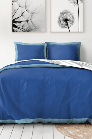 Parure de couette en percale de coton 80 fils/cm² La Melomane - Indigo