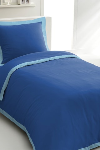 Parure de couette en percale de coton 80 fils/cm² La Melomane - Indigo