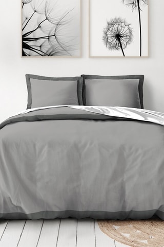 Parure de couette en percale de coton 80 fils/cm² La Melomane - Gris