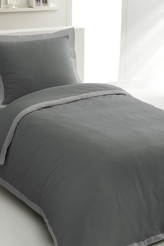 Parure de couette en percale de coton 80 fils/cm² La Melomane - Anthracite