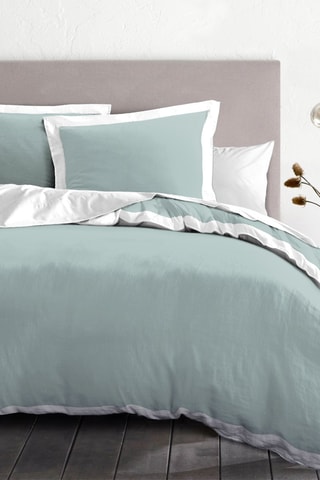Parure de couette en percale de coton 80 fils/cm² La Melomane - Vert d'eau