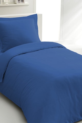 Parure de couette en percale de coton 80 fils/cm² La Partisane - Indigo