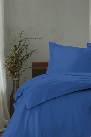 Parure de couette en percale de coton 80 fils/cm² La Partisane - Indigo