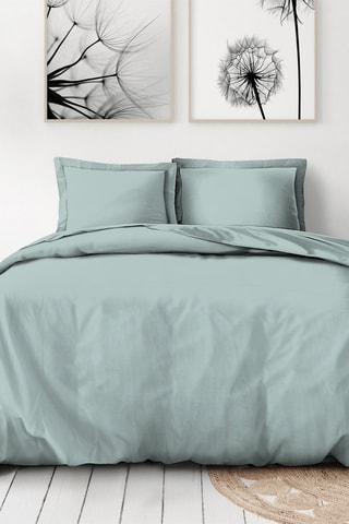 Parure de couette en percale de coton 80 fils/cm² La Partisane - Vert d'eau