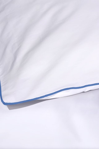 Parure de couette en percale de coton 80 fils/cm² La Tzigane - Blanc et indigo