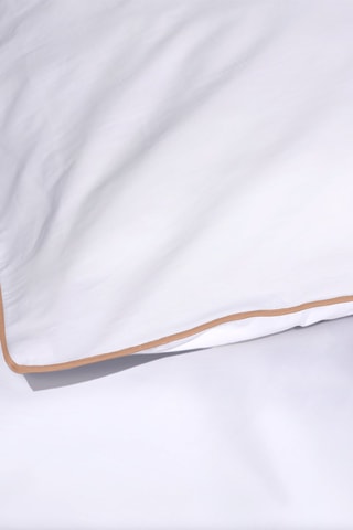 Parure de couette en percale de coton 80 fils/cm² La Tzigane - Blanc et rose