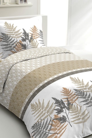Parure de couette en percale de coton 80 fils/cm² La Marquise - Beige et taupe
