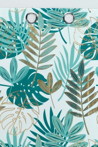 Voilage Ornella - Emeraude, blanc et doré - 140 x 280 cm