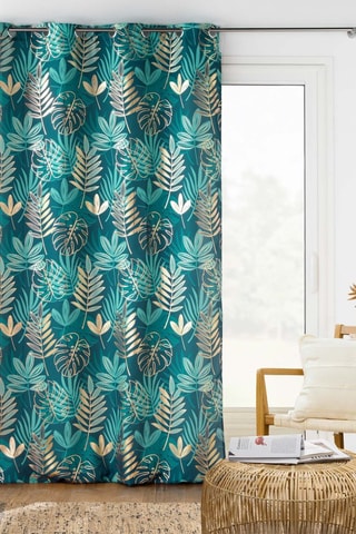 Voilage Ornella - Emeraude et doré - 140 x 280 cm