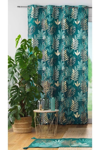 Voilage Ornella - Emeraude et doré - 140 x 280 cm