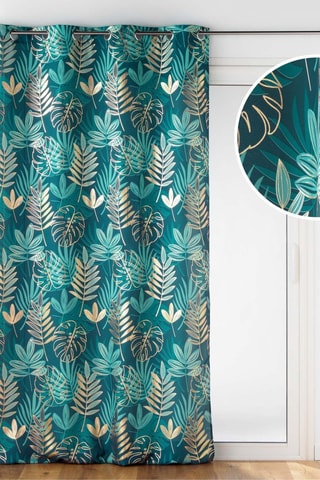 Voilage Ornella - Emeraude et doré - 140 x 280 cm