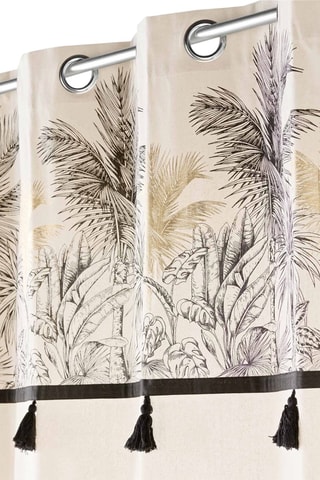 Rideau à œillets Papaya - Beige et noir - 140 x 240 cm