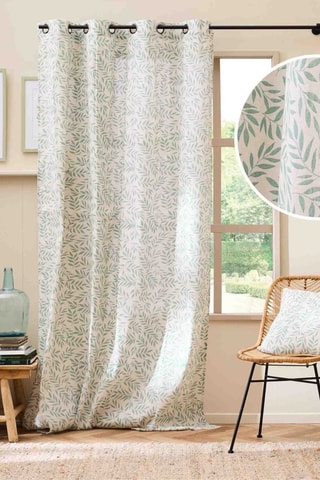 Rideau Naya - Ecru et sauge - 140 x 240 cm