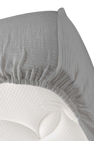 Drap-housse en gaze de coton Angelia - Gris