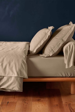 Drap-housse en coton 57 fils/cm² Lina - Sable