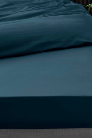 Drap-housse en percale de coton 78 fils/cm² Percaline - Bleu nuit