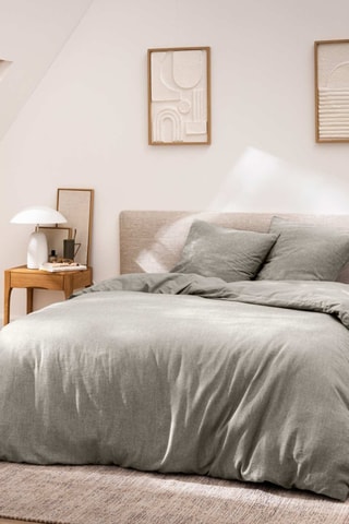 Parure de couette en coton 60 fils/cm² Meline - Gris