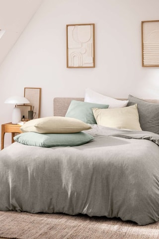 Parure de couette en coton 60 fils/cm² Meline - Gris