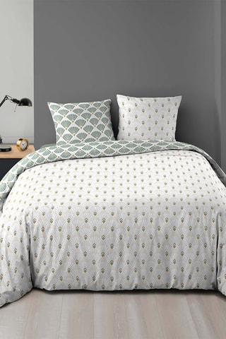 Parure de couette Diane - Vert et blanc