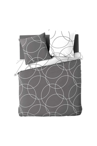 Conjunto de edredão Elton Antracite e branco