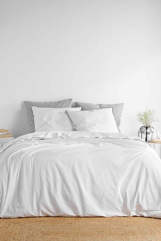 Parure de couette en coton 57 fils/cm² Linette - Blanc