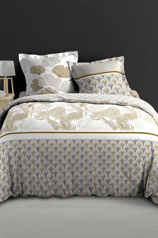 Parure de couette en coton 78 fils/cm² Melisse - Beige