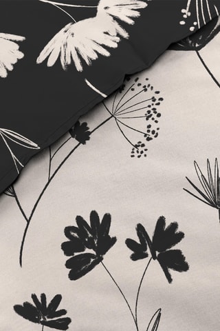 Conjunto de edredão em percal de algodão 115 g/m² Iris - Branco e preto