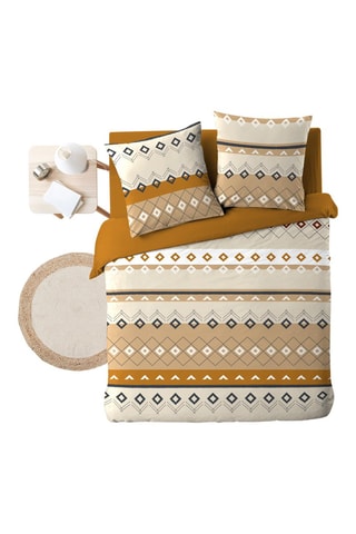Parure de couette Xena en coton 42 fils/cm² - Marron et noir