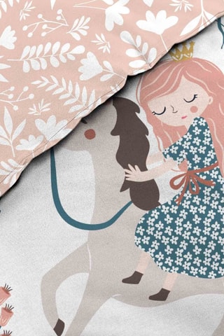 Conjunto de edredão em algodão Lilibelle - Branco e rosa