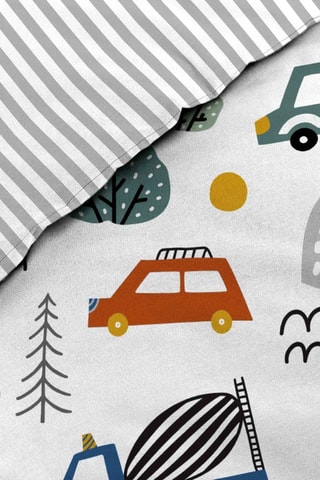 Conjunto de edredão em algodão Pti Bolide - Branco e azul