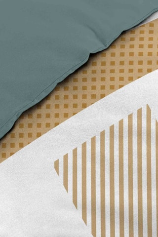 Conjunto de lençóis em algodão Zephyr - Cinzento, branco e dourado