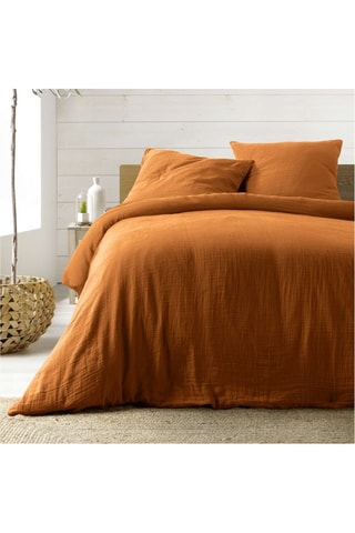 Parure de draps en coton 57 fils/cm² Angelia - Caramel