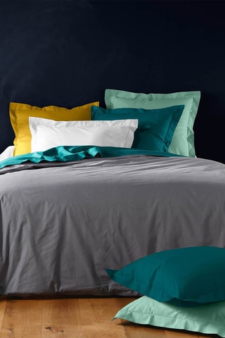 Housse de couette en coton 57 fils/cm² Lina - Noir