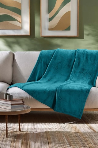 Manta Flanou - Azul-pato - 125 x 150 cm 